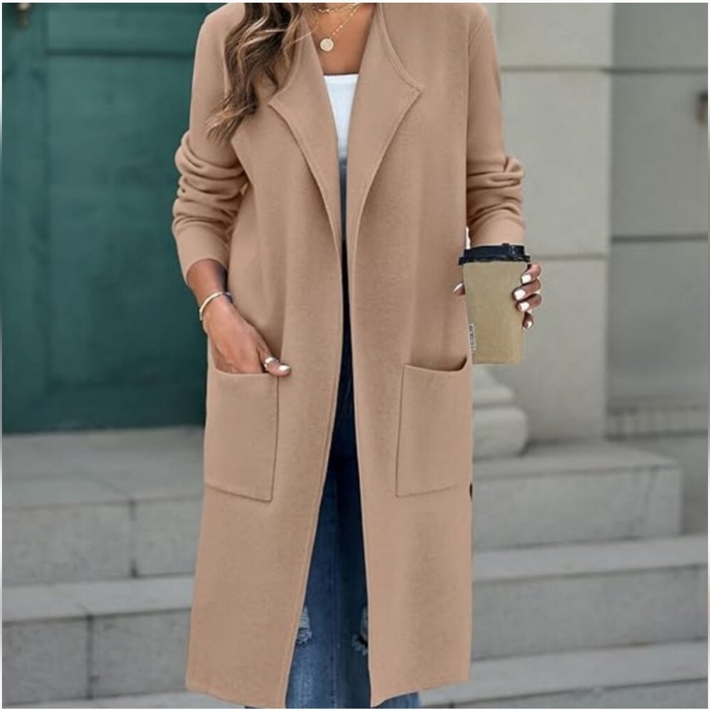 Stylish Tan Long Cardigan